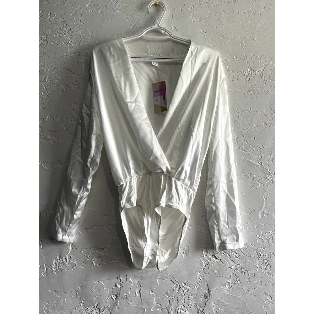 Wdirara silky body suit womens small fairycore cottagecore coquette‎ ethereal